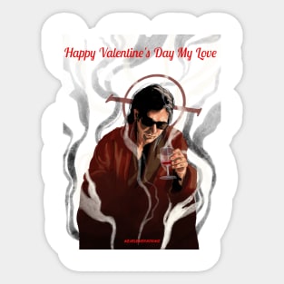 Retro To be or Not to be man Valentines Day Sticker